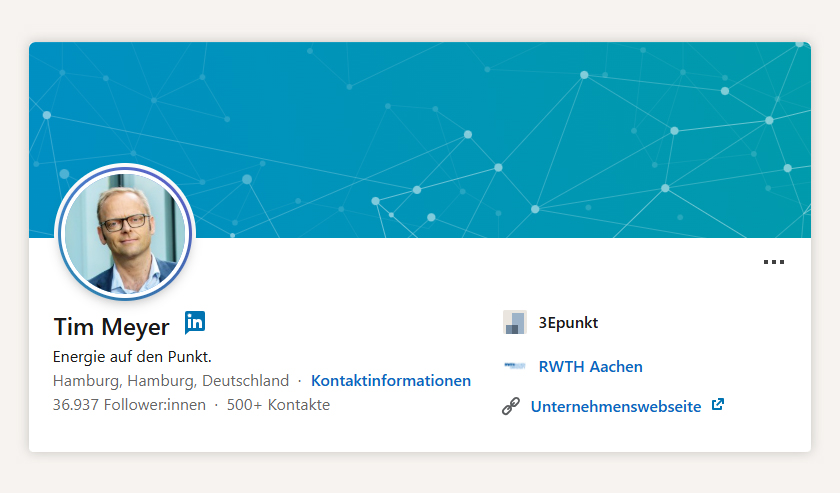 LinkedIn-Profil des BoD-Autors Tim Meyer
