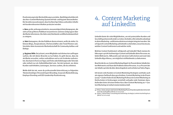 Beispiel Doppelseite LinkedIn Marketing und Social Selling