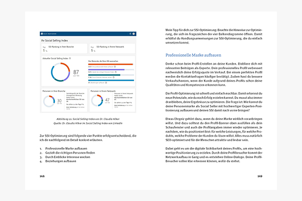 Beispiel Doppelseite LinkedIn Marketing und Social Selling