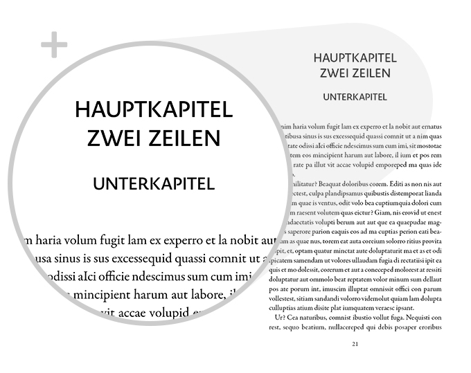 Beispiel Detail Schrift Design Belletristik Universell Variante modern