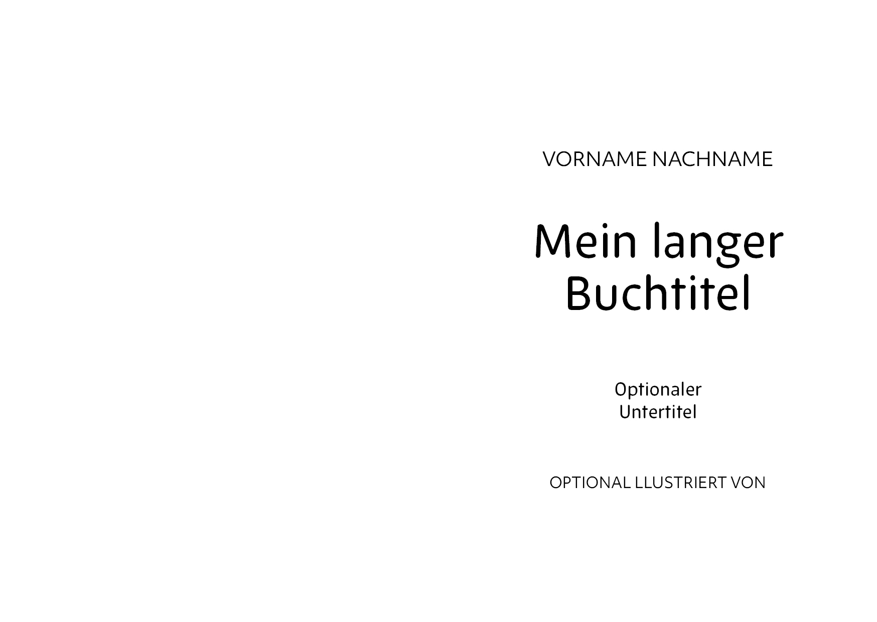 Beispiel Titelei Design Bilderbuch Variante klassisch