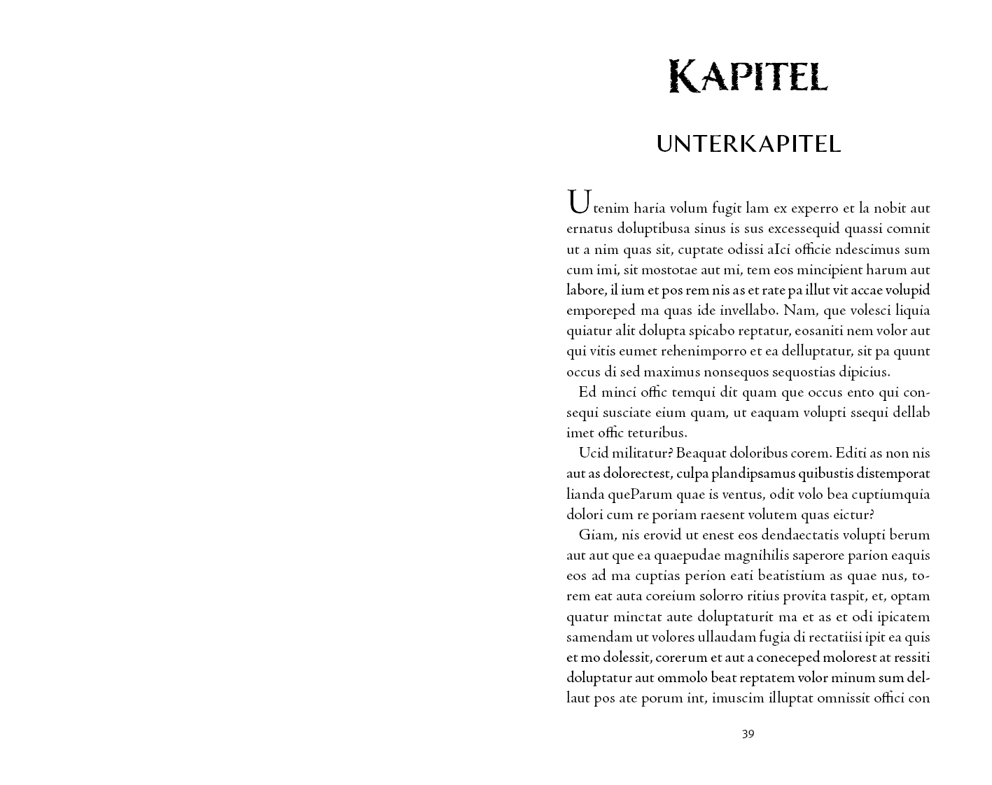 Beispiel Kapitel Design Fantasy Variante individuell