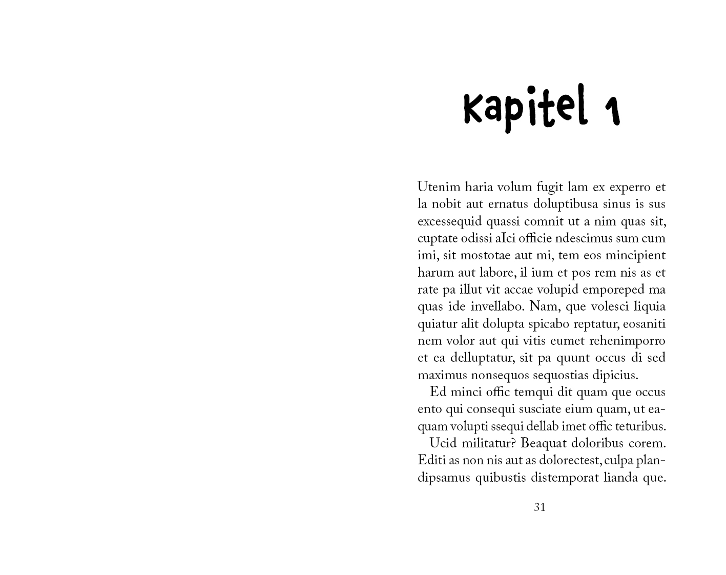 Beispiel Kapitel Design Kinderbuch Variante lustig