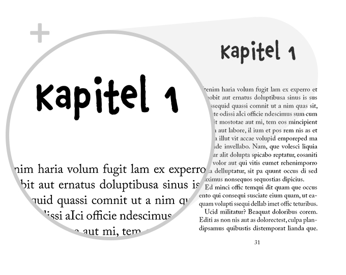 Beispiel Detail Schrift Design Kinderbuch Variante lustig