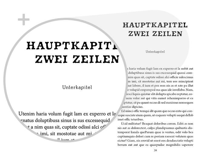 Beispiel Detail Schrift Design Krimi Variante individuell