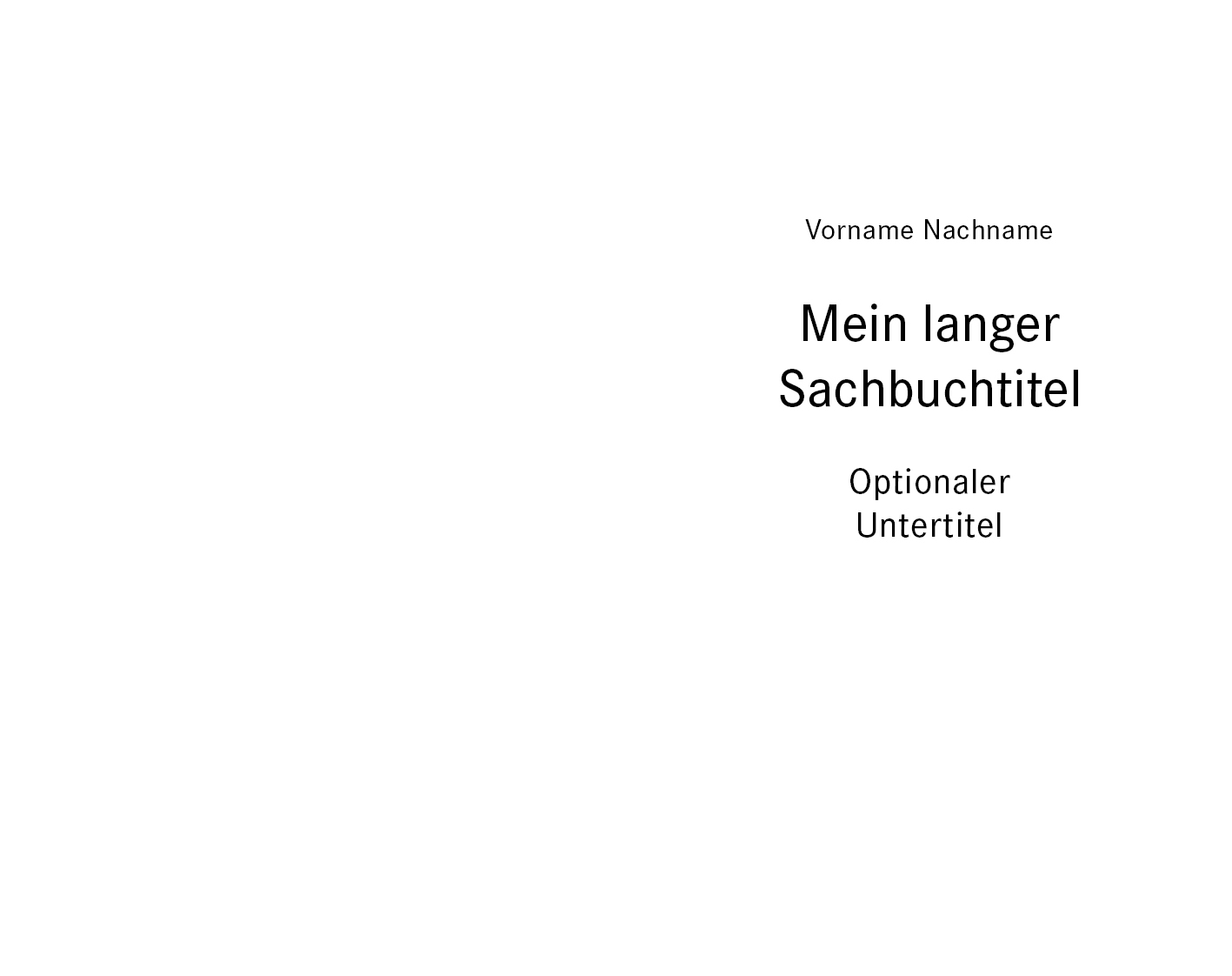 Beispiel Titelei Design Sachbuch akademisch Variante Klassisch