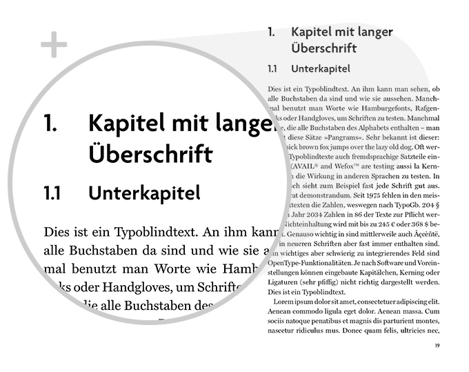 Beispiel Detail Schrift Design Sachbuch akademisch Variante Modern