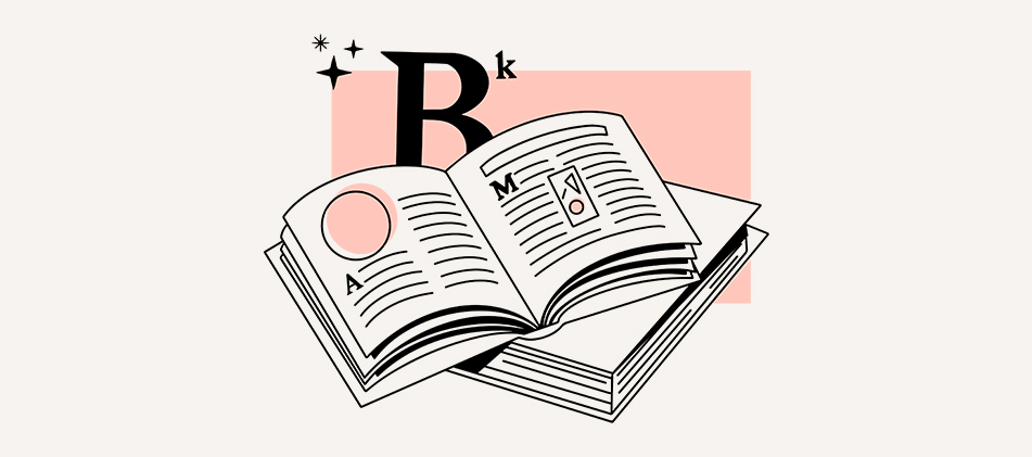 Illustration eines Buchblockdesigns