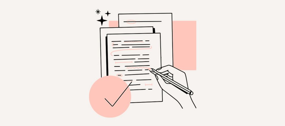 Illustration einer Textkorrektur